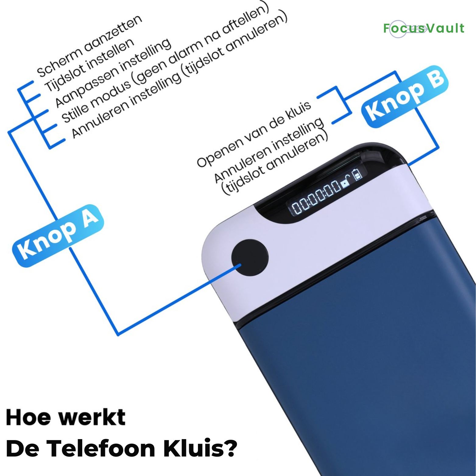 FocusVault Telefoon Kluis met Tijdslot